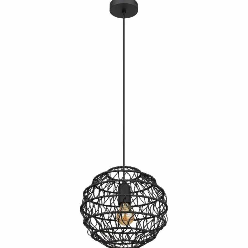 Lampes À Boules-Luminaires Globo Lighting Suspension Globo SENNI Noir, 1 lumière