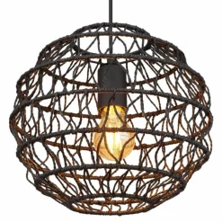 Lampes À Boules-Luminaires Globo Lighting Suspension Globo SENNI Noir, 1 lumière