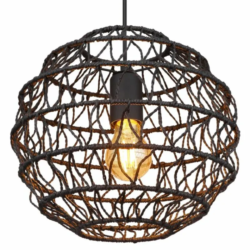 Lampes À Boules-Luminaires Globo Lighting Suspension Globo SENNI Noir, 1 lumière