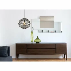 Lampes À Boules-Luminaires Globo Lighting Suspension Globo SENNI Noir, 1 lumière