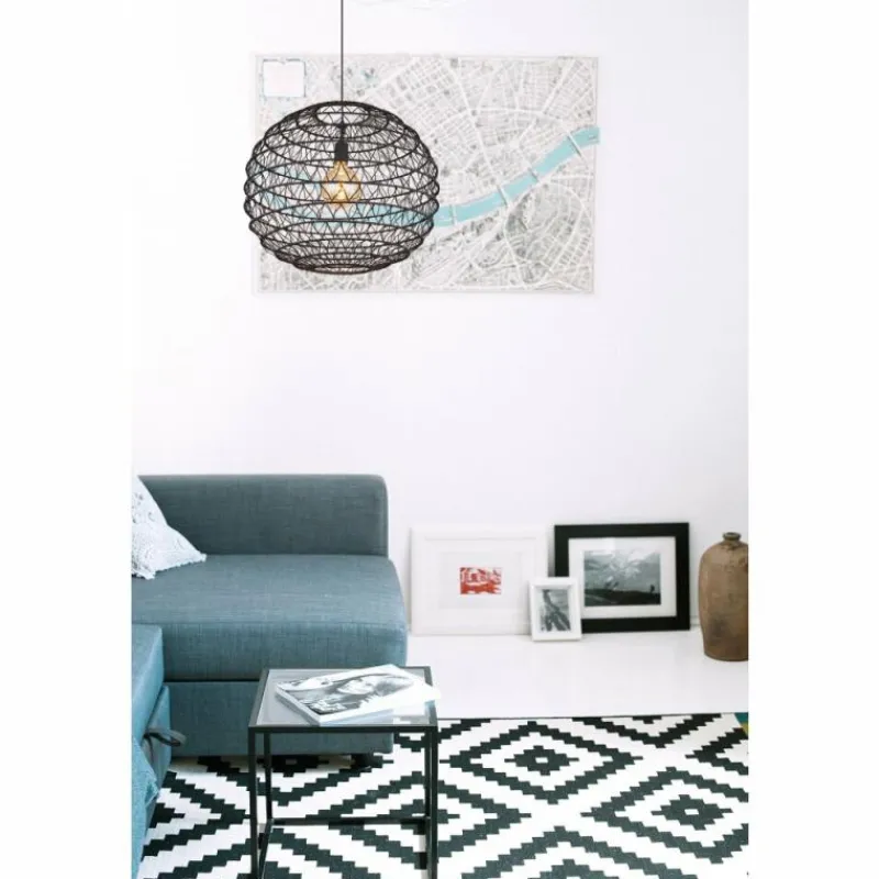 Lampes À Boules-Luminaires Globo Lighting Suspension Globo SENNI Noir, 1 lumière