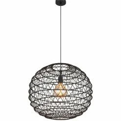 Lampes À Boules-Luminaires Globo Lighting Suspension Globo SENNI Noir, 1 lumière