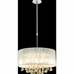 Lampes En Tissu-Luminaires Globo Lighting Suspension Globo Sierra LED Chrome, 12 lumières