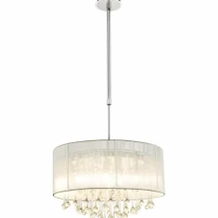 Lampes En Tissu-Luminaires Globo Lighting Suspension Globo Sierra LED Chrome, 12 lumières