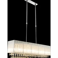 Lampes En Tissu-Luminaires Globo Lighting Suspension Globo Sierra LED Chrome, 8 lumières