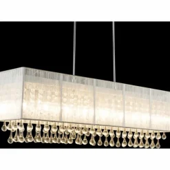Lampes En Tissu-Luminaires Globo Lighting Suspension Globo Sierra LED Chrome, 8 lumières