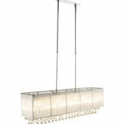 Lampes En Tissu-Luminaires Globo Lighting Suspension Globo Sierra LED Chrome, 8 lumières