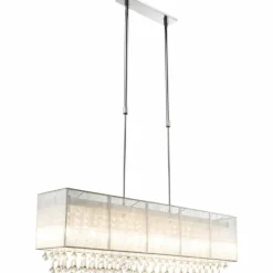 Lampes En Tissu-Luminaires Globo Lighting Suspension Globo Sierra LED Chrome, 8 lumières