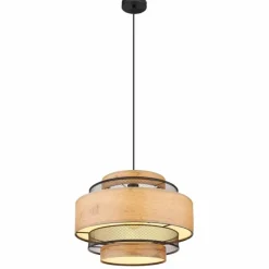Lampes En Bois-Luminaires Globo Lighting Suspension Globo SOENI Noir, 1 lumière