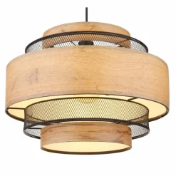 Lampes En Bois-Luminaires Globo Lighting Suspension Globo SOENI Noir, 1 lumière
