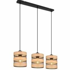 Lampes En Bois-Luminaires Globo Lighting Suspension Globo SOENI Noir, 3 lumières