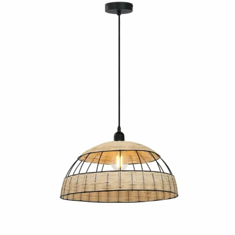 Style Boho-Chic-Luminaires Globo Lighting Suspension Globo STRAHLER Noir, 1 lumière