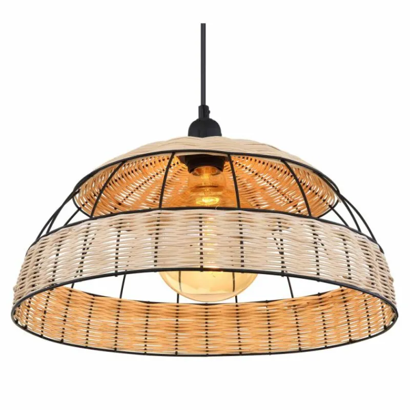 Style Boho-Chic-Luminaires Globo Lighting Suspension Globo STRAHLER Noir, 1 lumière