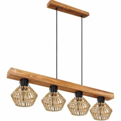 Style Boho-Chic-Luminaires Globo Lighting Suspension Globo STRAHLER Noir, 4 lumières