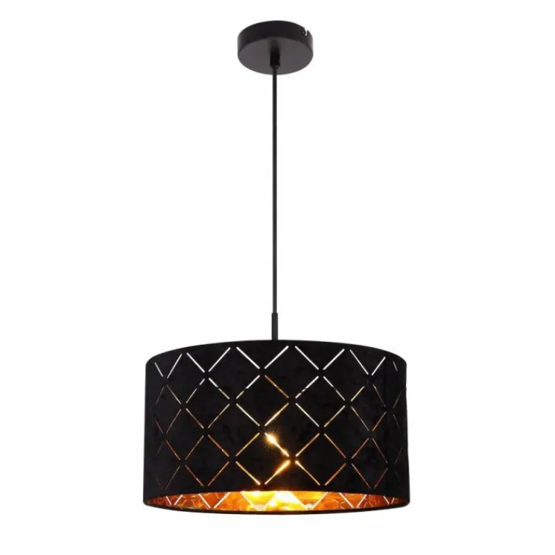 Lampes En Tissu-Luminaires Globo Lighting Suspension Globo SUNNA Noir, 1 lumière