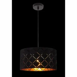 Lampes En Tissu-Luminaires Globo Lighting Suspension Globo SUNNA Noir, 1 lumière