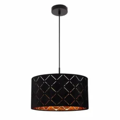 Lampes En Tissu-Luminaires Globo Lighting Suspension Globo SUNNA Noir, 1 lumière