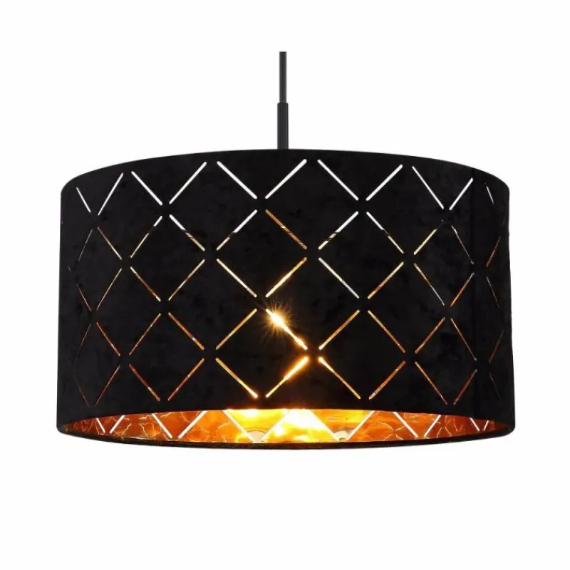 Lampes En Tissu-Luminaires Globo Lighting Suspension Globo SUNNA Noir, 1 lumière