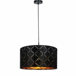 Lampes En Tissu-Luminaires Globo Lighting Suspension Globo SUNNA Noir, 1 lumière
