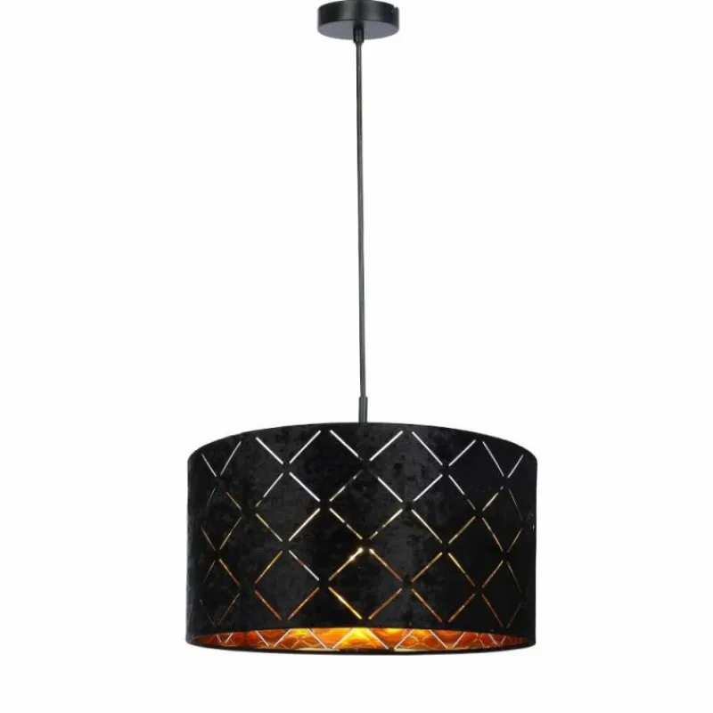 Lampes En Tissu-Luminaires Globo Lighting Suspension Globo SUNNA Noir, 1 lumière