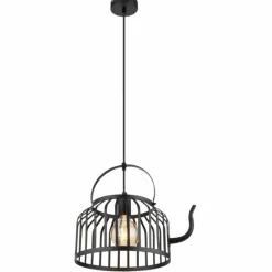 Lampes Industrielles-Luminaires Globo Lighting Suspension Globo SUSANNA Noir, 1 lumière