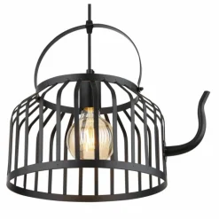 Lampes Industrielles-Luminaires Globo Lighting Suspension Globo SUSANNA Noir, 1 lumière