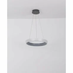 Luminaires Globo Lighting Suspension Globo TABANO LED Anthracite, 1 lumière, Télécommandes