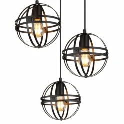 Luminaires Globo Lighting Suspension Globo TAMARA Noir, 3 lumières* Suspensions