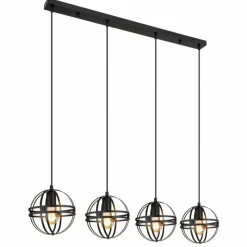 Luminaires Globo Lighting Suspension Globo TAMARA Noir, 4 lumières* Suspensions