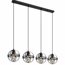 Luminaires Globo Lighting Suspension Globo TAMARA Noir, 4 lumières* Suspensions