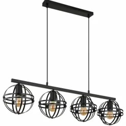 Luminaires Globo Lighting Suspension Globo TAMARA Noir, 4 lumières* Suspensions