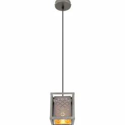 Lampes En Tissu-Luminaires Globo Lighting Suspension Globo THOMAS Argent Oxydé, 1 lumière