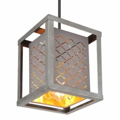 Lampes En Tissu-Luminaires Globo Lighting Suspension Globo THOMAS Argent Oxydé, 1 lumière