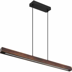 Lampes En Bois-Luminaires Globo Lighting Suspension Globo TIBEON LED Bois foncé, Noir, 1 lumière