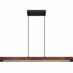 Lampes En Bois-Luminaires Globo Lighting Suspension Globo TIBEON LED Bois foncé, Noir, 1 lumière