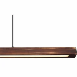 Lampes En Bois-Luminaires Globo Lighting Suspension Globo TIBEON LED Bois foncé, Noir, 1 lumière