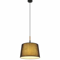 Lampes En Tissu-Luminaires Globo Lighting Suspension Globo TL Écru, Noir, 1 lumière