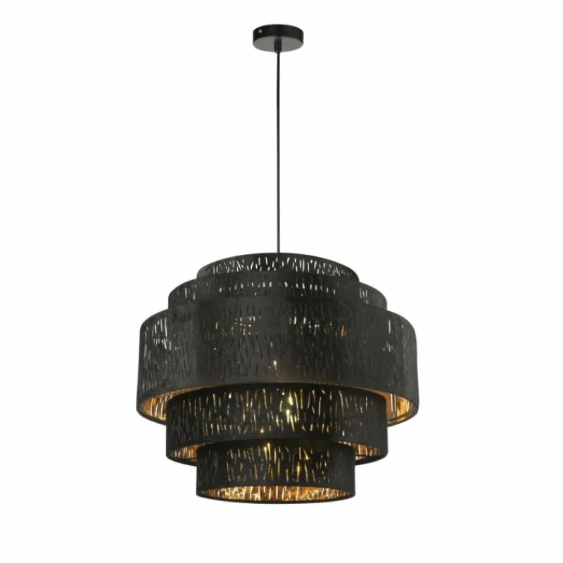Lampes En Tissu-Luminaires Globo Lighting Suspension Globo TUXON Noir, 1 lumière