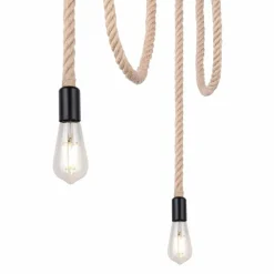 Luminaires Scandinaves-Luminaires Globo Lighting Suspension Globo ULLEU Brun, Noir, 3 lumières