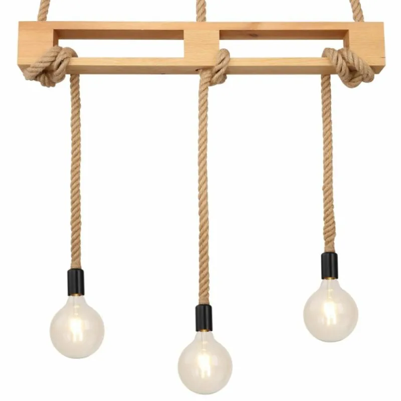Style Boho-Chic-Luminaires Globo Lighting Suspension Globo ULLEU Brun, Noir, 3 lumières