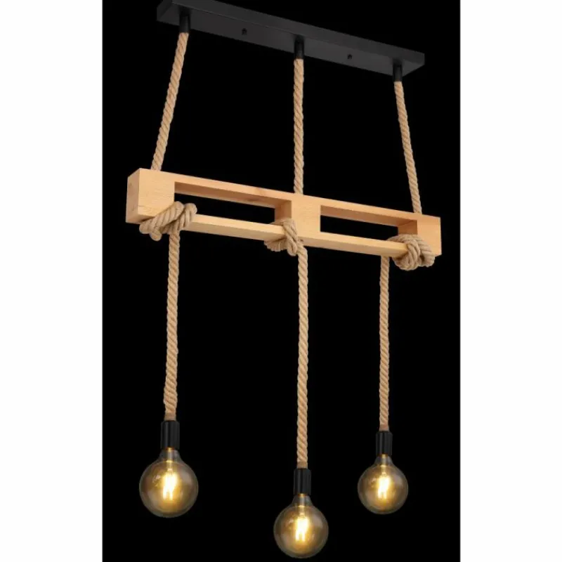 Style Boho-Chic-Luminaires Globo Lighting Suspension Globo ULLEU Brun, Noir, 3 lumières
