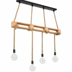 Style Boho-Chic-Luminaires Globo Lighting Suspension Globo ULLEU Brun, Noir, 4 lumières