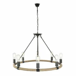 Luminaires Globo Lighting Suspension Globo ULLEU Noir, 8 lumières* Lustres