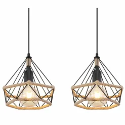 Style Boho-Chic-Luminaires Globo Lighting Suspension Globo ULLEU Noir, 3 lumières