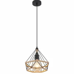 Style Boho-Chic-Luminaires Globo Lighting Suspension Globo ULLEU Noir, 1 lumière