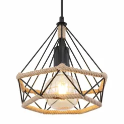 Style Boho-Chic-Luminaires Globo Lighting Suspension Globo ULLEU Noir, 1 lumière