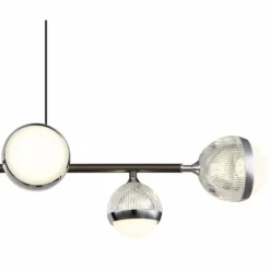 Luminaires Globo Lighting Suspension Globo UNTSY LED Titane, 6 lumières, Télécommandes* Éclairage Led