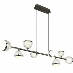 Luminaires Globo Lighting Suspension Globo UNTSY LED Titane, 8 lumières, Télécommandes* Suspensions