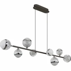 Luminaires Globo Lighting Suspension Globo UNTSY LED Titane, 8 lumières, Télécommandes* Suspensions