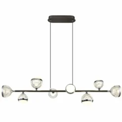 Luminaires Globo Lighting Suspension Globo UNTSY LED Titane, 8 lumières, Télécommandes* Suspensions